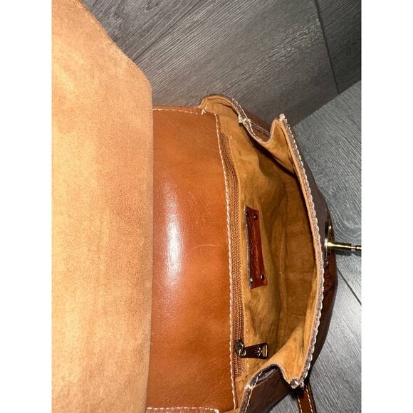 Patricia Nash Leather Veneto Crossbody Bag Signature Map Brown B000579 - Picture 12 of 14